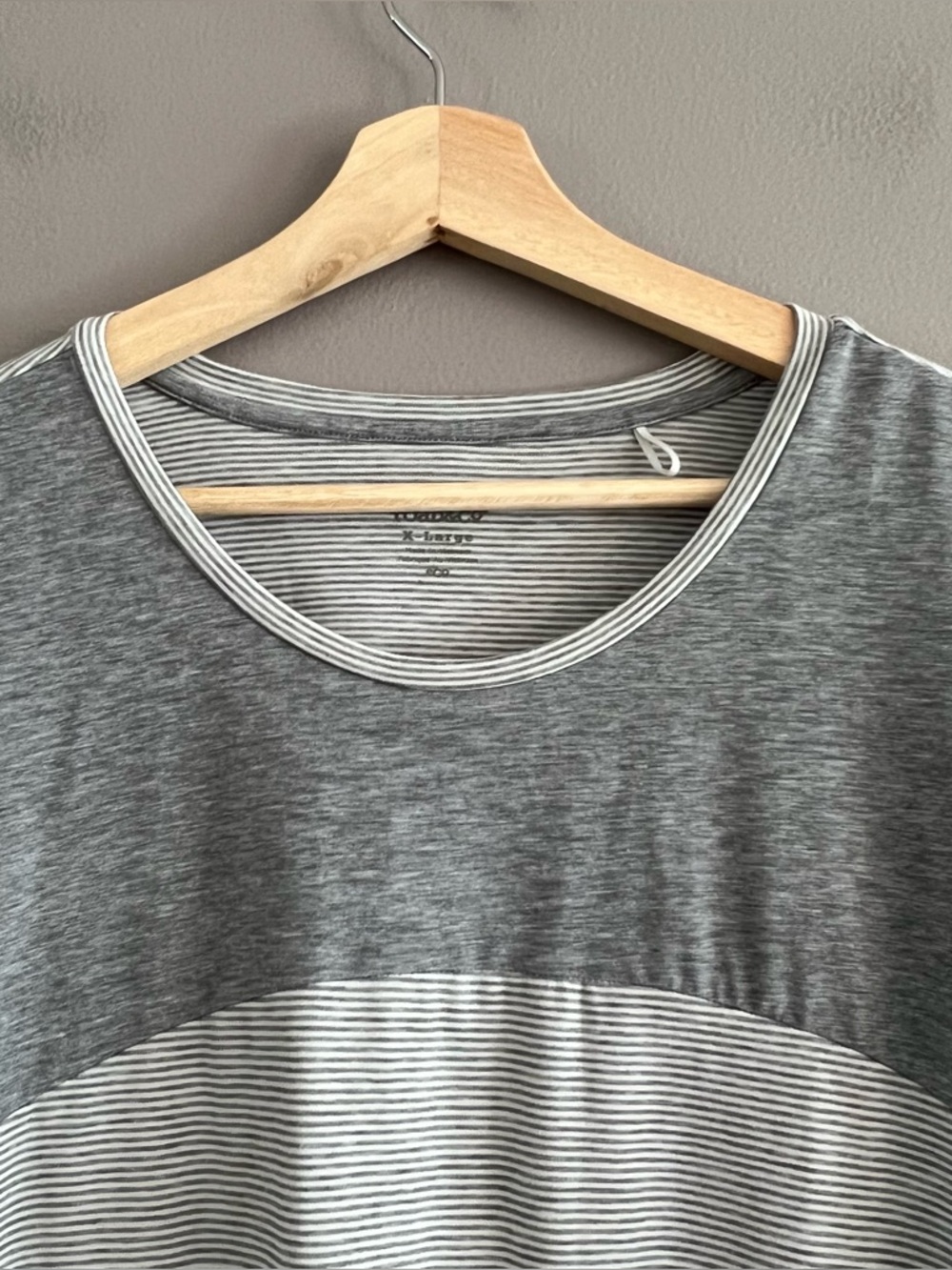 Toad & Co Swifty Tunic Tee XL Gray White Striped Long Sleeve Casual Top Eco - Picture 4 of 15